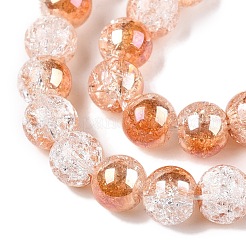 Гальванизированные нити стеклянных бусин с эффектом кракле&nbsp;X-EGLA-N014-6mm-01