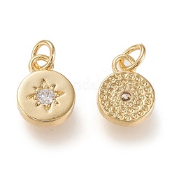 Латунные микропаве прозрачные кубические циркониевые подвески&nbsp;X-ZIRC-K086-06G