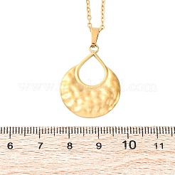 Ожерелья из текстурированной полой каплевидной формы из нержавеющей стали 304&nbsp;NJEW-H059-27G