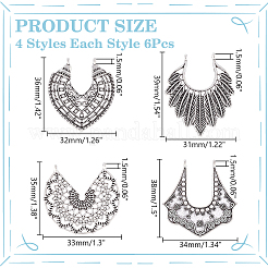 24шт 4 стиля подвески из сплава в тибетском стиле&nbsp;FIND-PH0023-26