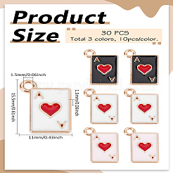 30шт 3 цвета сплава эмалевые подвески&nbsp;ENAM-LP0001-52