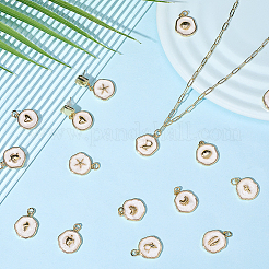 16 шт. 8 подвески из латуни с эмалью на морскую тематику&nbsp;KK-SC0007-30