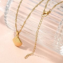 Летние пляжные ожерелья из нержавеющей стали 304 с подвеской в виде веревки и цепи для женщин&nbsp;STAS-Z108-01G-02