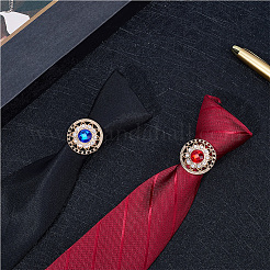 2 шт. 2-цветные зажимы для галстука со стразами из сплава&nbsp;FIND-CY0001-38B