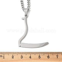 201 кулон из нержавеющей стали с косой и жнецом&nbsp;NJEW-H065-22P