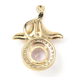 Латунь с подвесками из стекла k9 и стразами&nbsp;KK-C024-09KCG-01