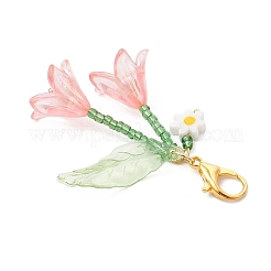 Подвески из стеклянных бус и прозрачных акриловых бусин.&nbsp;HJEW-MZ00406