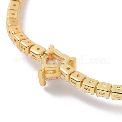 Колье с кулоном в форме сердца из прозрачного кубического циркония с теннисными цепочками&nbsp;NJEW-E042-02G