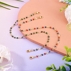 2 шт. 2 цвета латунная эмалированная цепочка для изготовления браслета&nbsp;AJEW-TAC00048