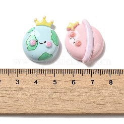 Кабошоны из непрозрачной смолы с мультяшными облаками&nbsp;RESI-R443-03