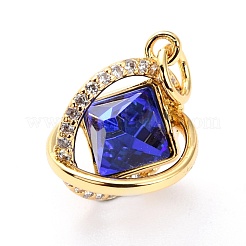 Латунные микро проложить кубического циркония подвески&nbsp;ZIRC-O044-19MC-G