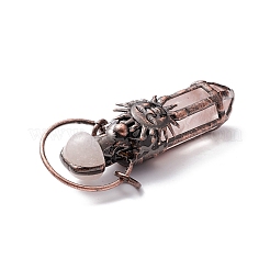 Большие остроконечные подвески из натурального розового кварца и агата&nbsp;G-M383-24R