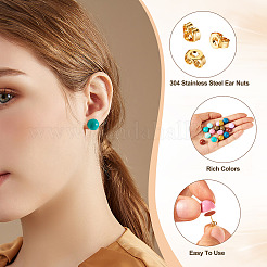 Комплекты украшений для самодельных полукруглых сережек-гвоздиков из непрозрачной смолы&nbsp;DIY-TA0010-78