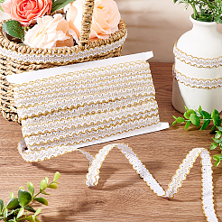 Кружевная отделка из блестящего полиэстера с эффектом металлик&nbsp;OCOR-WH0074-93B