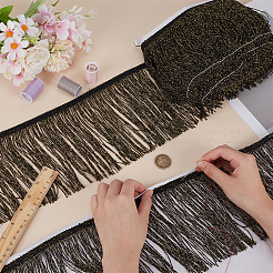 Кружевная отделка с кисточками из полиэстера&nbsp;SRIB-WH0011-251A-01