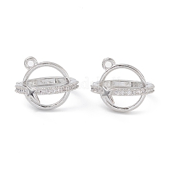 Подвески в клетку из бисера из прозрачного кубического циркония с покрытием из латуни&nbsp;KK-G464-10P