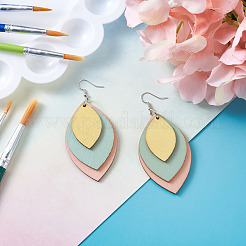 Наборы для самостоятельного изготовления незаконченных деревянных сережек-подвесок&nbsp;DIY-YS0001-16