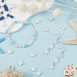 100 шт. бусины из сплава рыбы в тибетском стиле&nbsp;TIBEB-SC0001-34