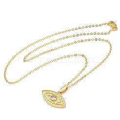 Ожерелья с подвесками из латуни с микропаве и прозрачным кубическим цирконием для женщин&nbsp;LS-NJEW-B092-02G