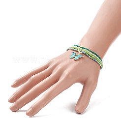 Стеклянные бусины бисерные многорядные браслеты&nbsp;BJEW-JB09072