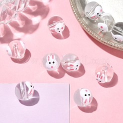 10шт прозрачные стеклянные эмалевые бусины&nbsp;GLAA-CJ0001-97