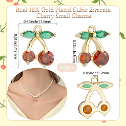 10шт латунные подвески из кубического циркония с микро-паве&nbsp;KK-BBC0019-46