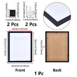 Прямоугольные рамки для хранения из дерева и акриловой ткани&nbsp;ODIS-WH0007-63