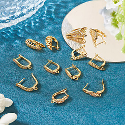 Латунные серьги-кольца из прозрачного кубического циркония&nbsp;KK-TA0002-87