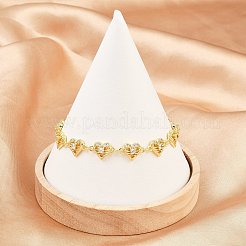 Латунные браслеты-цепочки с микропаве из прозрачных кубических цирконий для женщин&nbsp;BJEW-A090-09C-G