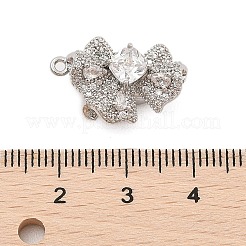 Латунные застежки из прозрачного кубического циркония с микропаве&nbsp;LS-KK-C075-17P