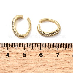 Латунные серьги-каффы с микропаве из прозрачных кубических цирконий&nbsp;EJEW-F382-02G