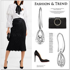 Серьги-подвески из латуни с платиновым покрытием&nbsp;JE99B