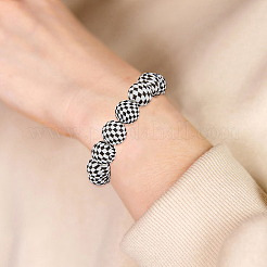 35 шт. круглые бусины с узором «тартан» из высококачественного силикона&nbsp;SIL-HS0001-11