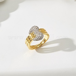 Женские кольца на палец из латуни с микропаве и кубическим цирконием&nbsp;IC2063