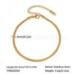 Европейский стиль плоские змейки из нержавеющей стали браслеты на ногу для женщин&nbsp;PL9506-2