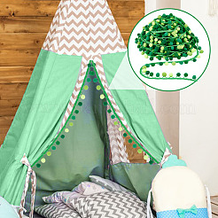 6.5 ярд полиэстеровых лент с кисточками в виде шариков-помпонов градиентного цвета&nbsp;DIY-GA0006-95C