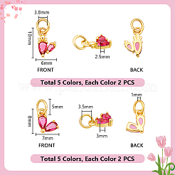 20 шт. 10 стиля латунные подвески с микропаве и кубическим цирконием&nbsp;KK-PH0012-99