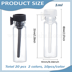 20 шт. 2-х цветные прозрачные стеклянные бутылки-контейнеры для бусин&nbsp;MRMJ-LP0001-08