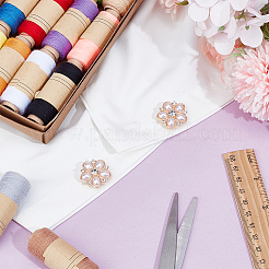 2 шт. запонки из цинкового сплава со стразами&nbsp;AJEW-ME0001-44G