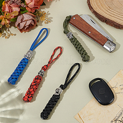 4 шт. полиэстер и спандекс шнур веревки брелок карабин&nbsp;HJEW-UN00082