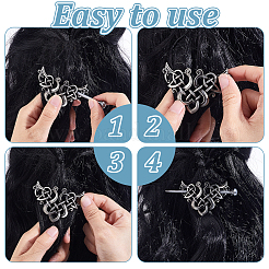 9 шт. 9 стиля ретро-палочки для волос из сплава&nbsp;OHAR-GA0001-14