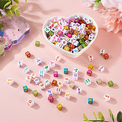 700шт 3 стиля непрозрачные акриловые бусины&nbsp;OACR-PJ0001-01D