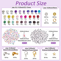 Наборы для изготовления браслетов из круглых стеклянных бусин своими руками&nbsp;DIY-SP0003-49