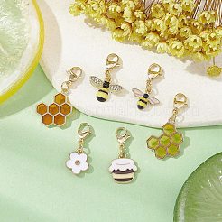 Подвески из сплава с эмалью в виде пчелы&nbsp;HJEW-JM01602