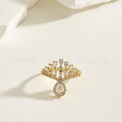 Женские кольца на палец из латуни с микропаве и кубическим цирконием&nbsp;LK0188-3