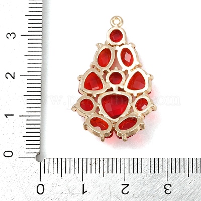 Латунь стекло кулоны&nbsp;KK-R224-16D-G-1