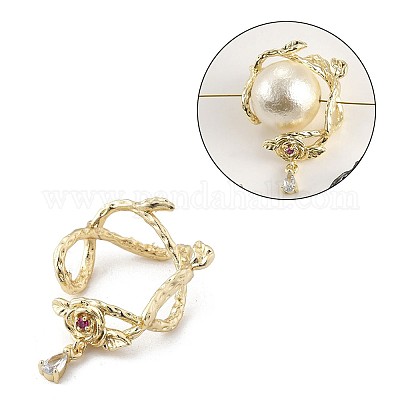 Латунная оправа из бусинок из прозрачного кубического циркония с микропаве&nbsp;LS-KK-K371-49G-1