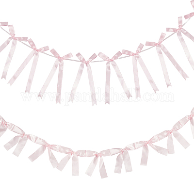 2 стиль баннеры с бантом из ткани&nbsp;AJEW-SP0002-70B-1