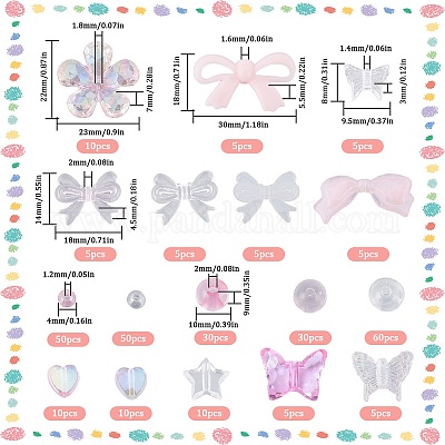 Прозрачные акриловые бусины смешанного стиля&nbsp;TACR-SC0001-27A-1