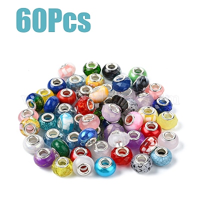 Европейские бусины из смолы 15 цвета RESI-YW0001-91-1